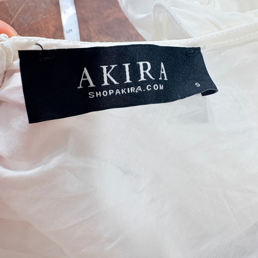 NWT Akira Ruffle Sleeve Crop Top Small Off Shoulder Ruched Fairy Coquette Indie - Picture 6 of 11